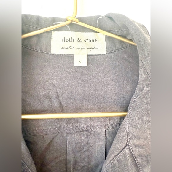 Cloth & Stone Fringe Button Down Shirt in Grey/ Purple - Picture 4 of 9